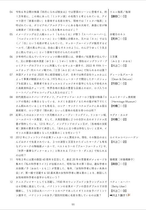 【学生用】『ポニーテールとシュシュ』(女性対象の長文・前フリクイズ⼤会)記録集