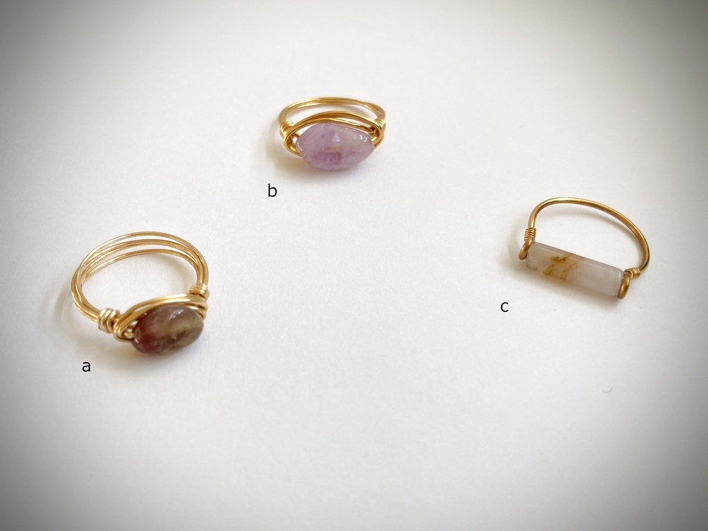 アメジストのワイヤーリング