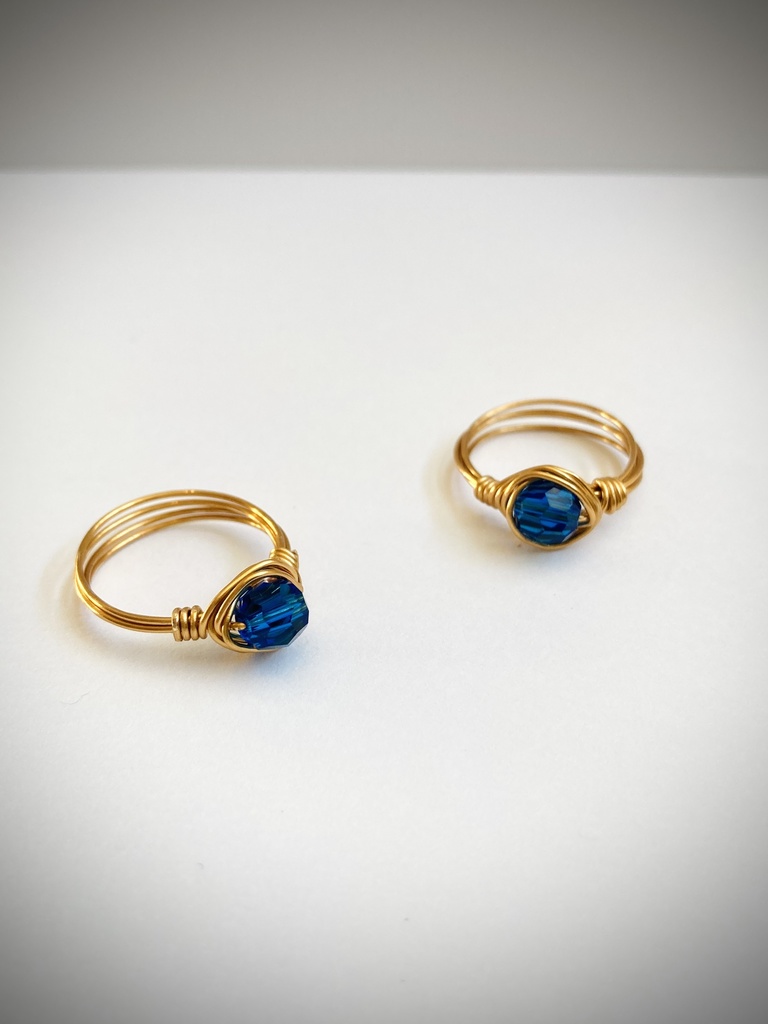 青とオレンジのワイヤーリング(ラウンド)