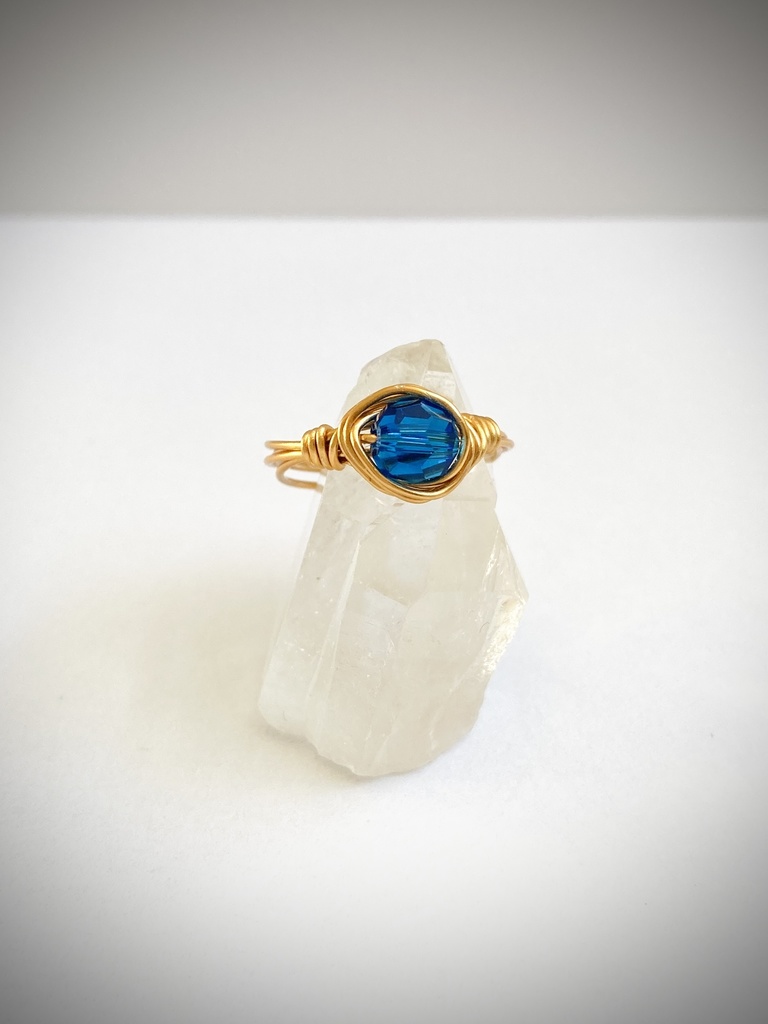 青とオレンジのワイヤーリング(ラウンド)