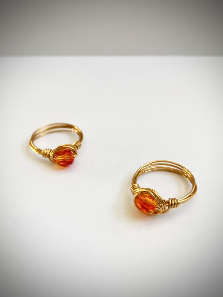 青とオレンジのワイヤーリング(ラウンド)