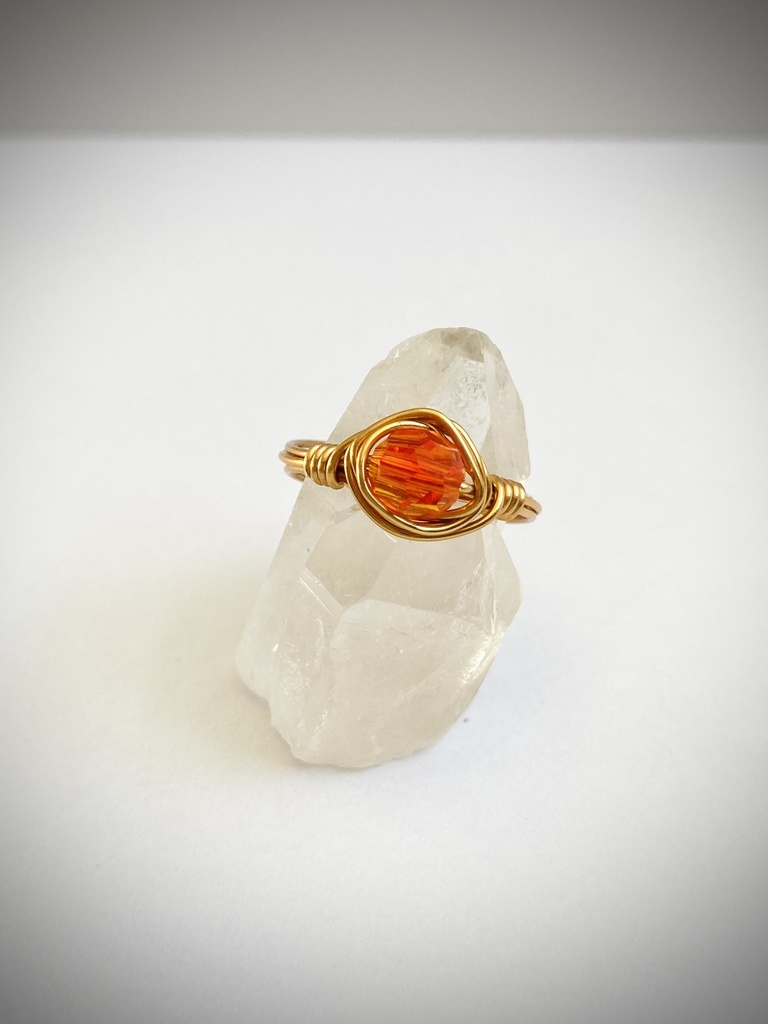 青とオレンジのワイヤーリング(ラウンド)