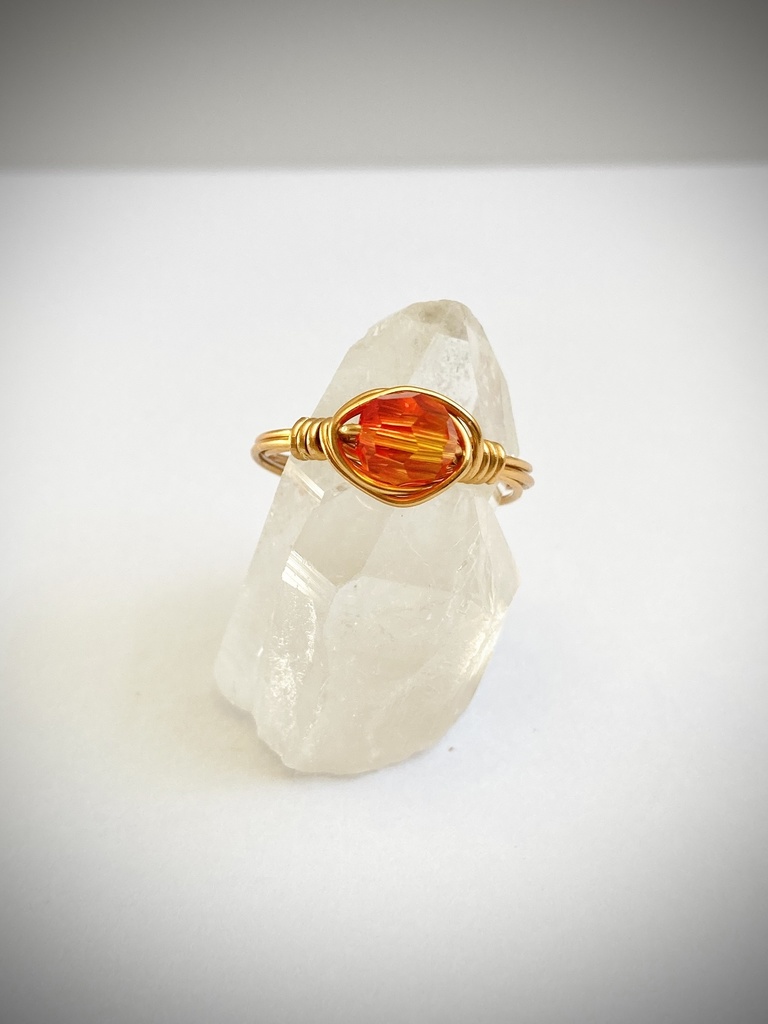 青とオレンジのワイヤーリング(ラウンド)