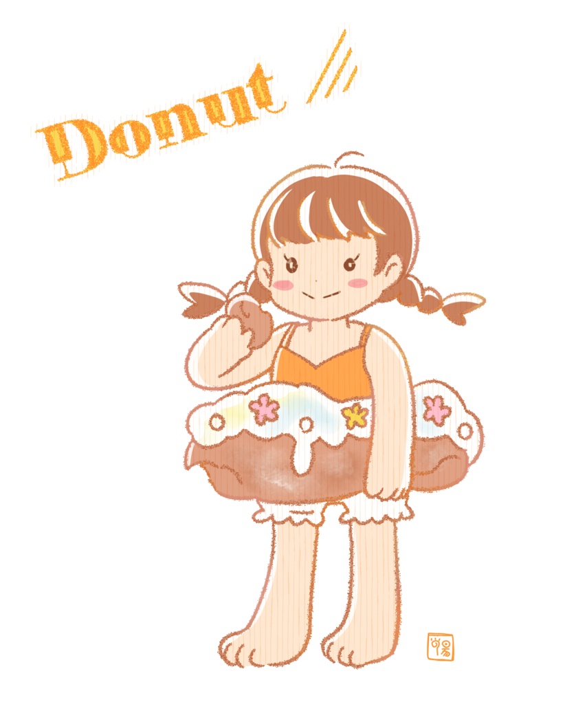 ドーナッツ少女_トートバッグM