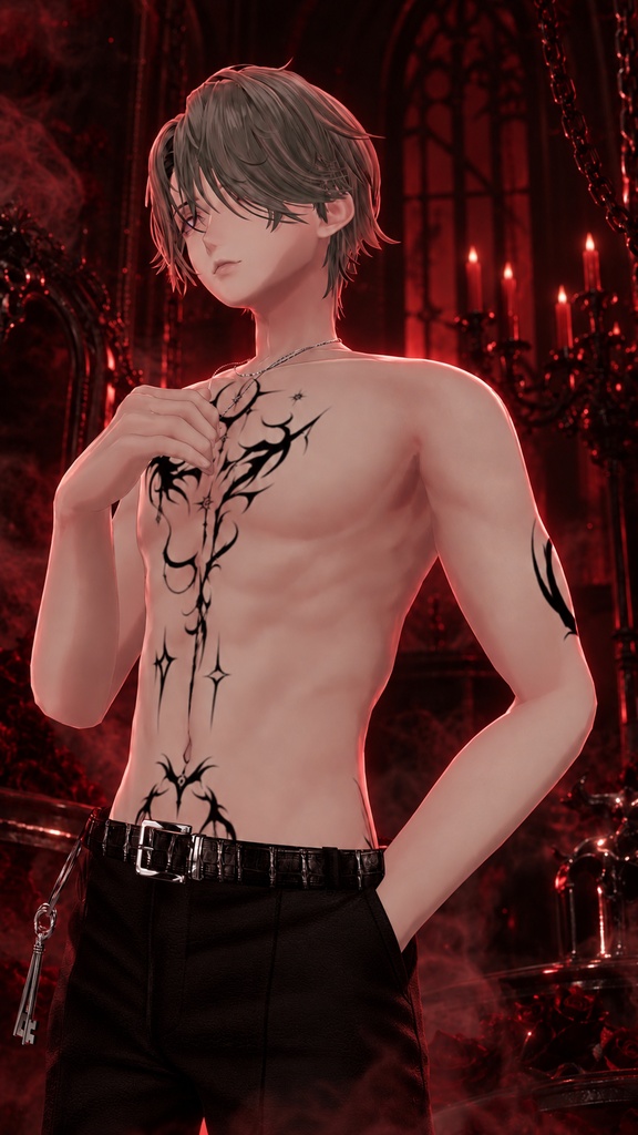 【悠莉専用】Röter Mönd Body Tattoo Set 01