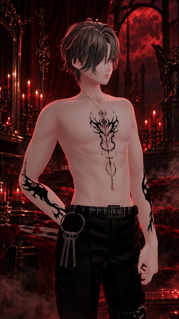 【悠莉専用】Röter Mönd Body Tattoo Set 01