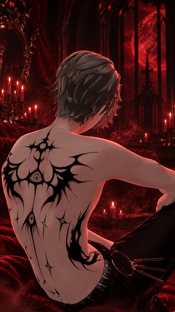 【悠莉専用】Röter Mönd Body Tattoo Set 01
