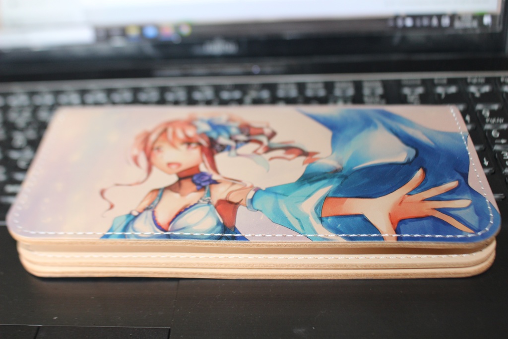 三船美優イメージ本革長財布(牛革、ヌメ)