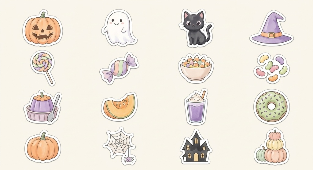 【デジタルステッカー】パステルハロウィン 1シート
