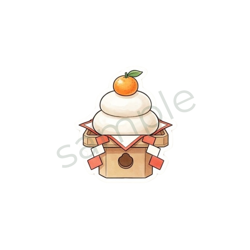 【デジタルステッカー】ほっこり和カフェのお正月モチーフ9種セット|手帳・デコ・印刷用 PNG