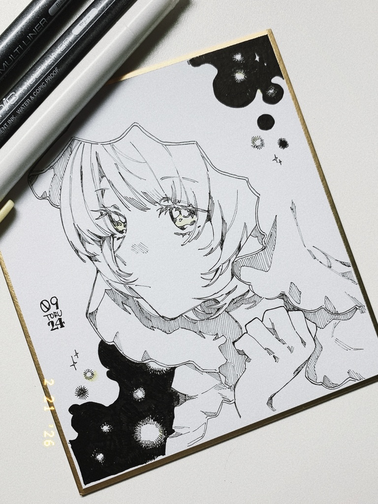 白/色紙（白黒）