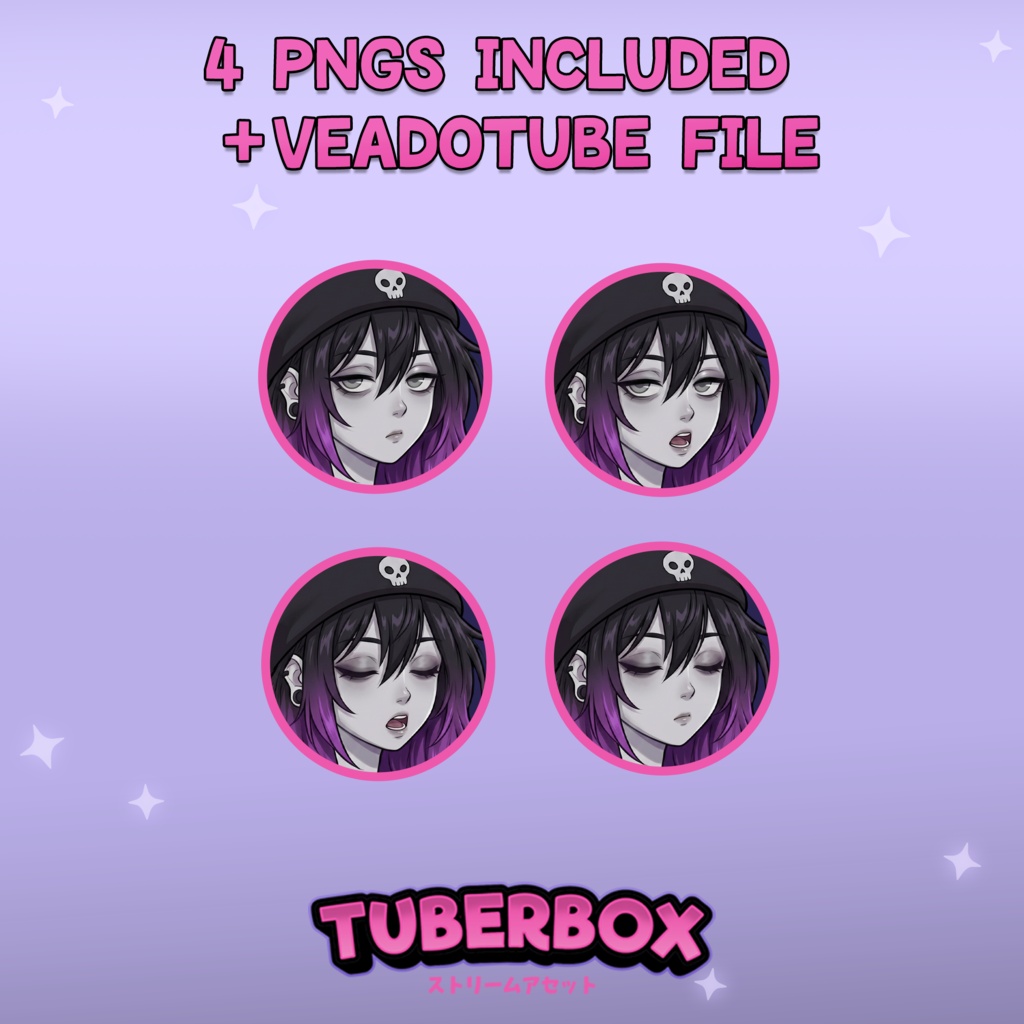 Female PNGTuber - Emo Premade PNGTuber Girl - Cute PNG Tuber Model - VeadoTube - Twitch Avatar, GIFTuber
