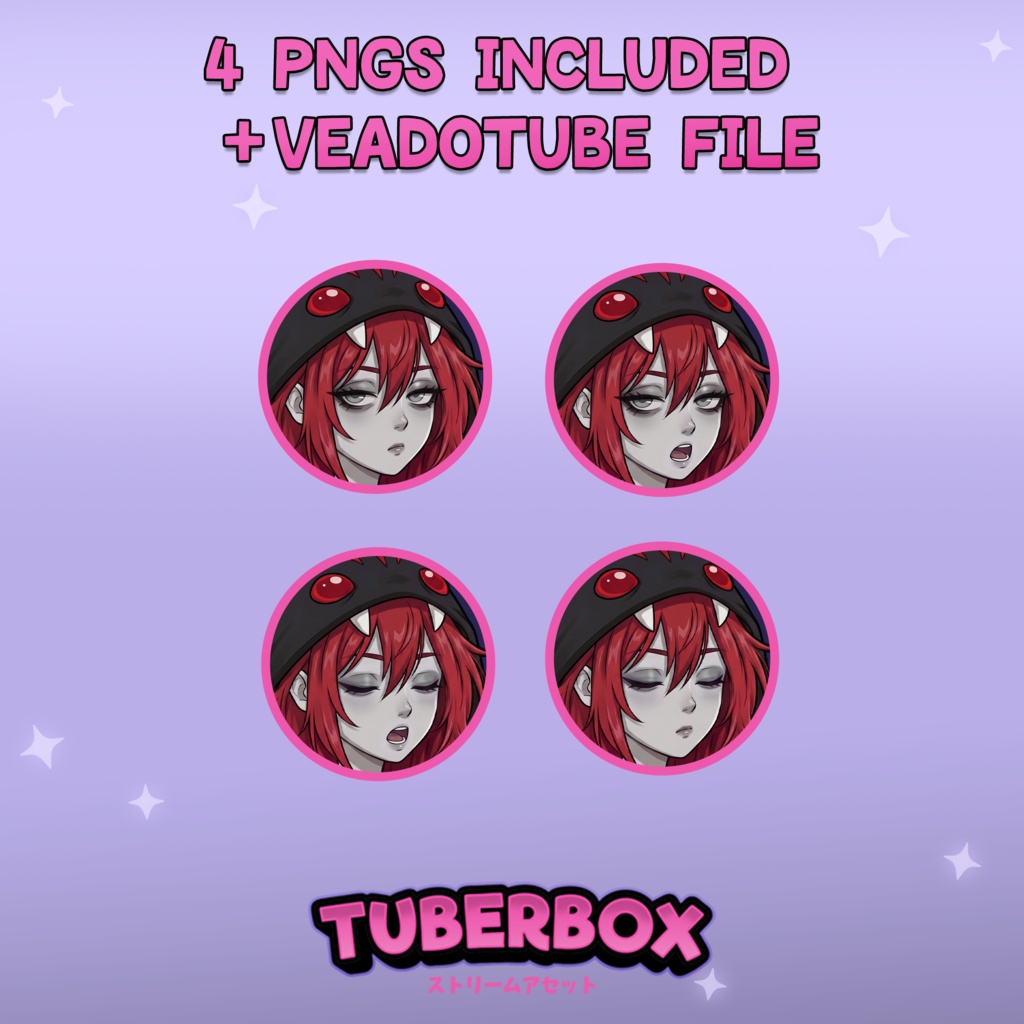 Female PNGTuber - Emo Premade PNGTuber Girl with Emotes - PNG Tuber Model - Twitch Avatar, GIFTuber