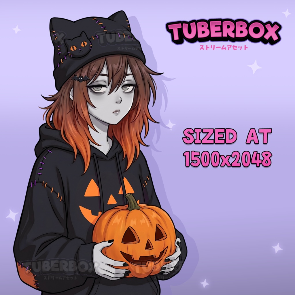 Female PNGTuber - Halloween PNGTuber Girl - Premade PNGTuber Model - Emo - Spooky - Twitch Avatar, GIFTuber - VeadoTube