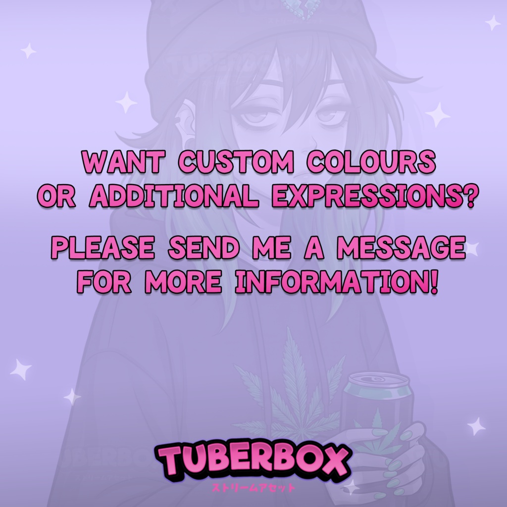 Female PNGTuber - Emo Stoner PNGTuber Girl - Cute Premade PNG Tuber Model - VeadoTube - Twitch Avatar, GIFTuber
