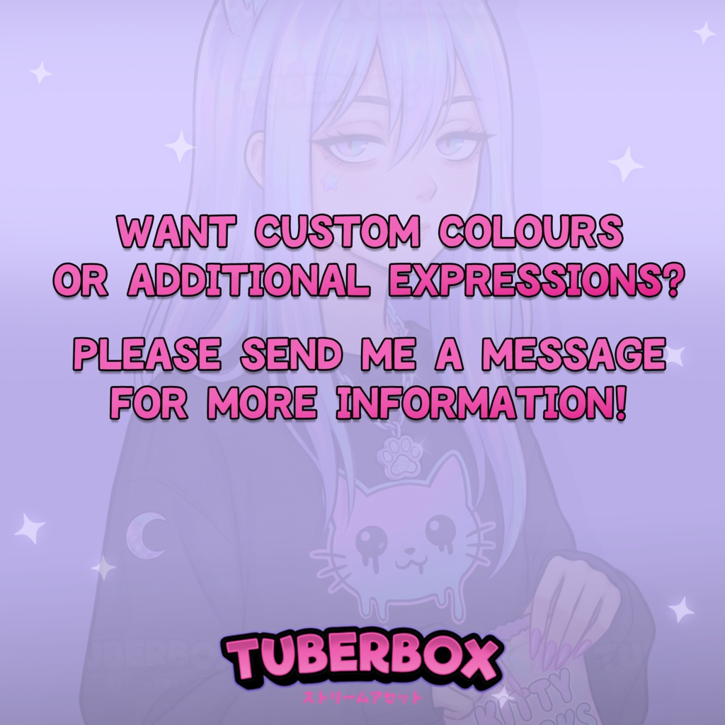 Female PNGTuber - Cat Girl Premade PNGTuber - PNG Tuber Model - Twitch Avatar, GIFTuber