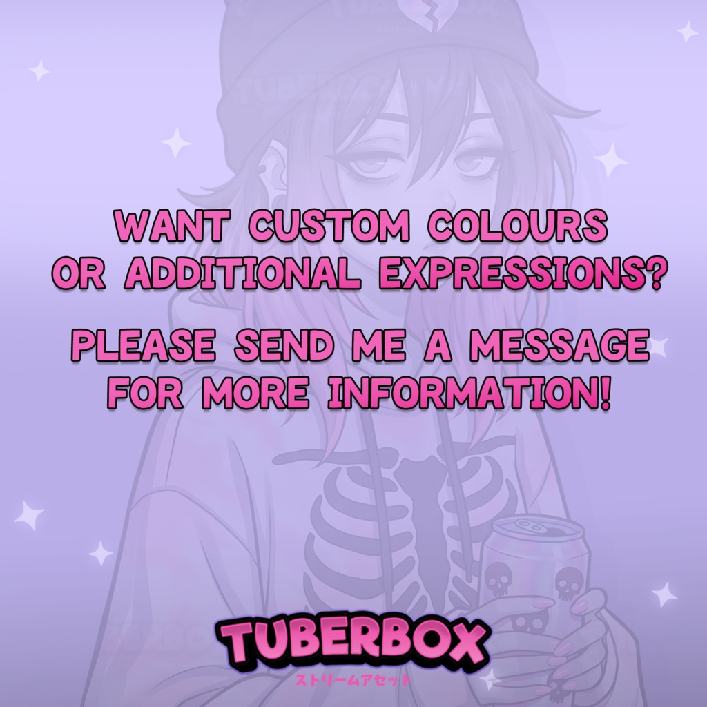 Female PNGTuber - Pastel Emo Premade PNGTuber Girl - PNG Tuber Model - VeadoTube - Twitch Avatar, GIFTuber