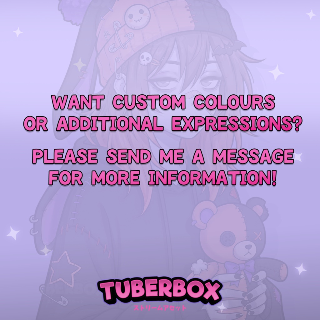 Female PNGTuber - Creepy Emo Girl Premade PNGTuber - PNG Tuber Model - Twitch Avatar, GIFTuber