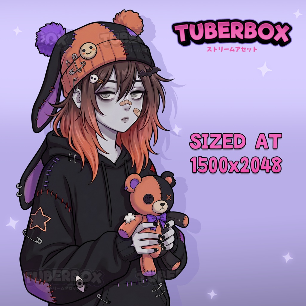 Female PNGTuber - Creepy Emo Girl Premade PNGTuber - PNG Tuber Model - Twitch Avatar, GIFTuber