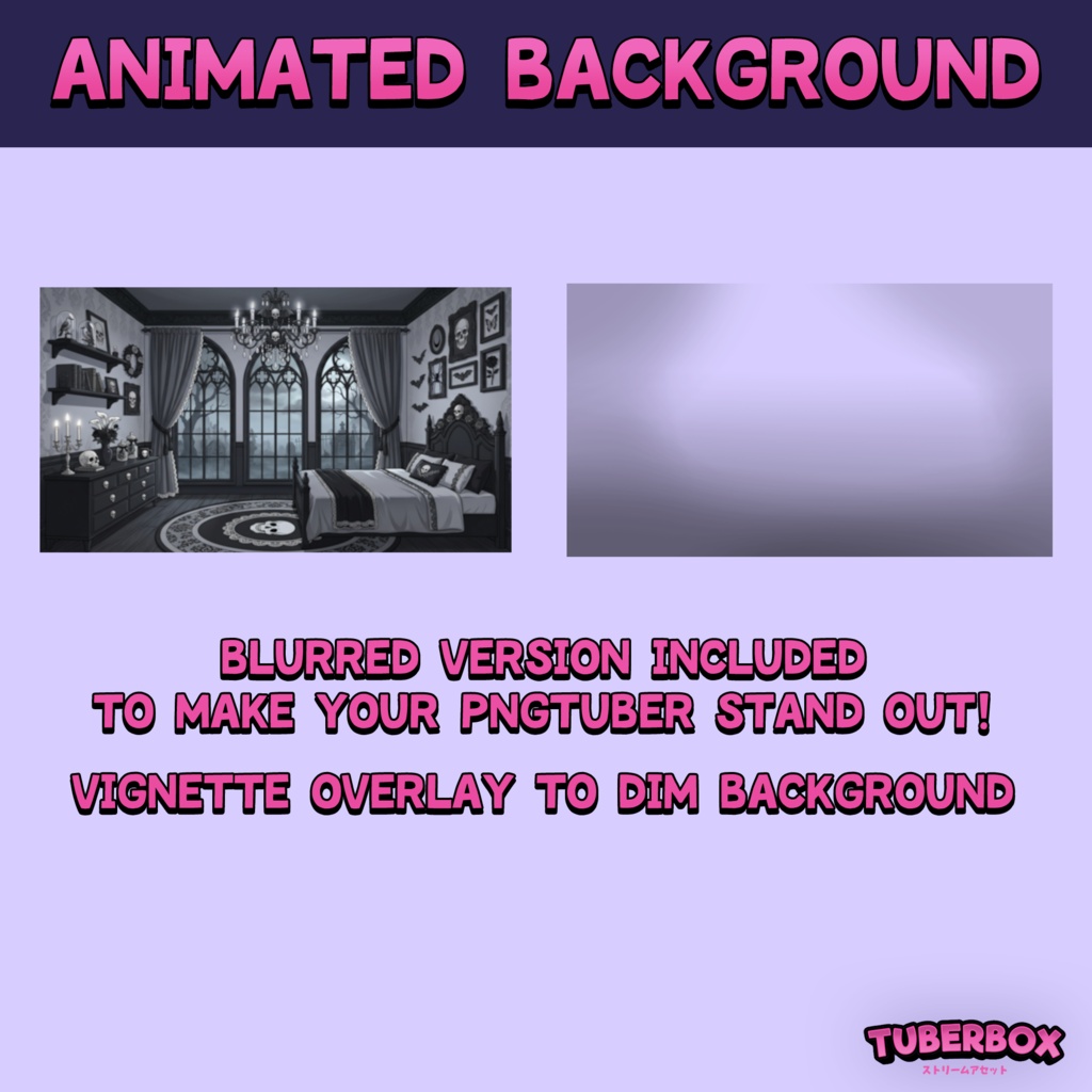 Female PNGTuber - Goth Premade PNGTuber Girl Bundle - Cute Gothic Victorian PNG Tuber Model - VeadoTube - Animated Background, VTuber Assets