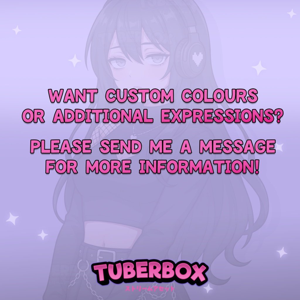 Goth Girl PNGTuber Model | Female Goth Gamer girl - Premade PNGTuber | Veadotube Model | Twitch Stream Avatar | Emo Dark Aesthetic