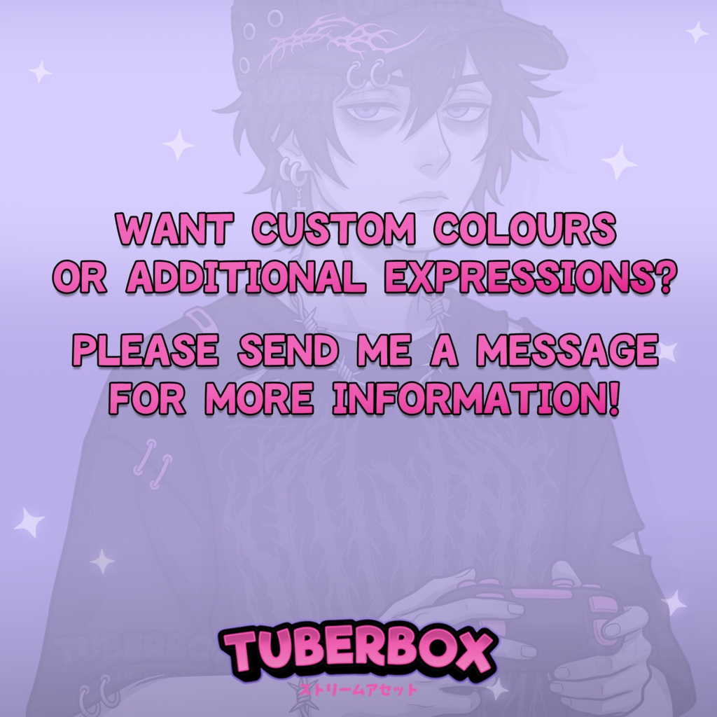 Emo Gamer PNGTuber Boy - Male PNGTuber - Premade PNG Tuber Model - VeadoTube - Twitch Avatar, GIFTuber - PNGTuber - Discord Reactive PNG