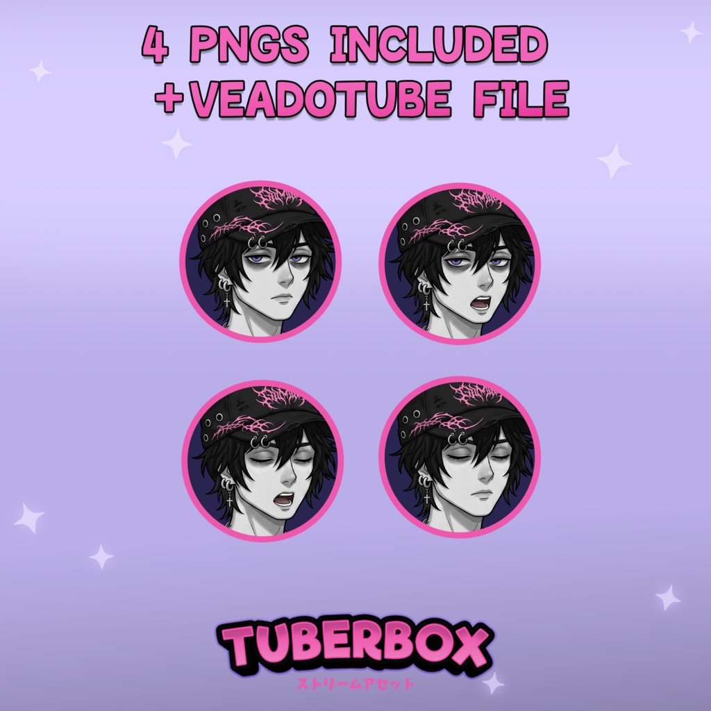 Emo Gamer PNGTuber Boy - Male PNGTuber - Premade PNG Tuber Model - VeadoTube - Twitch Avatar, GIFTuber - PNGTuber - Discord Reactive PNG