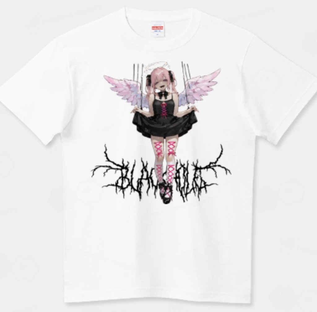 背面レースアップTシャツ Angel White