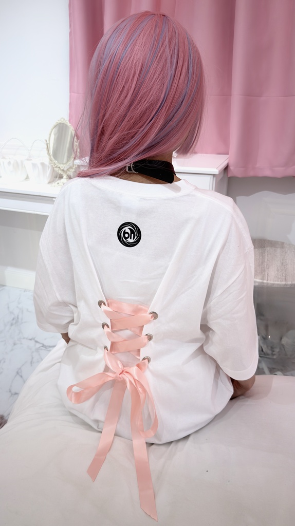 背面レースアップTシャツ Angel White
