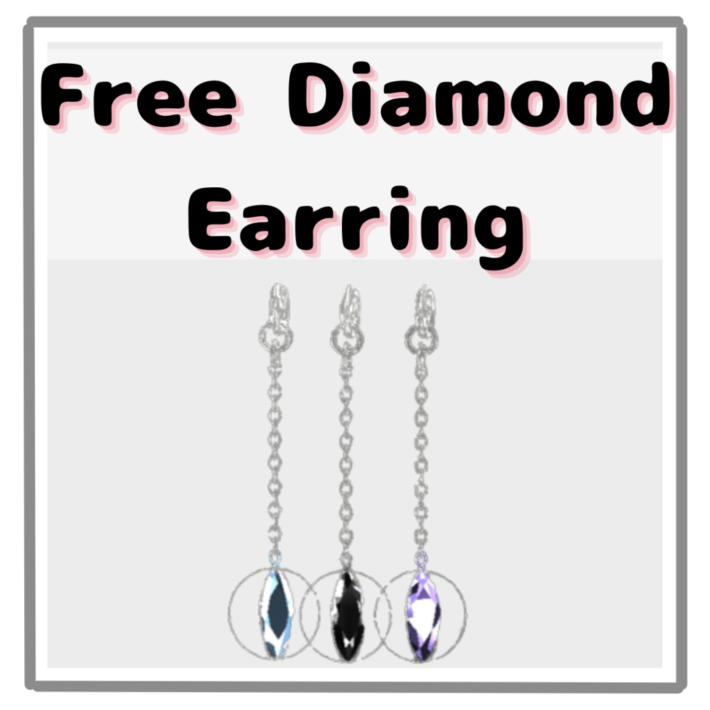 [ FREE ] Diamond Earring - ダイヤモンド　イヤリング