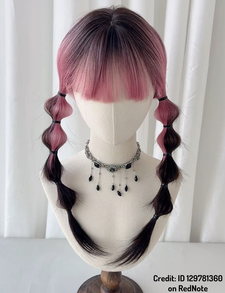 Bubble Braid Pigtails | VRoid 髪型 Recolorable Hair Preset w/ Physics | Y2K | 80s-90s | Alt | Vtuber | 3D Asset
