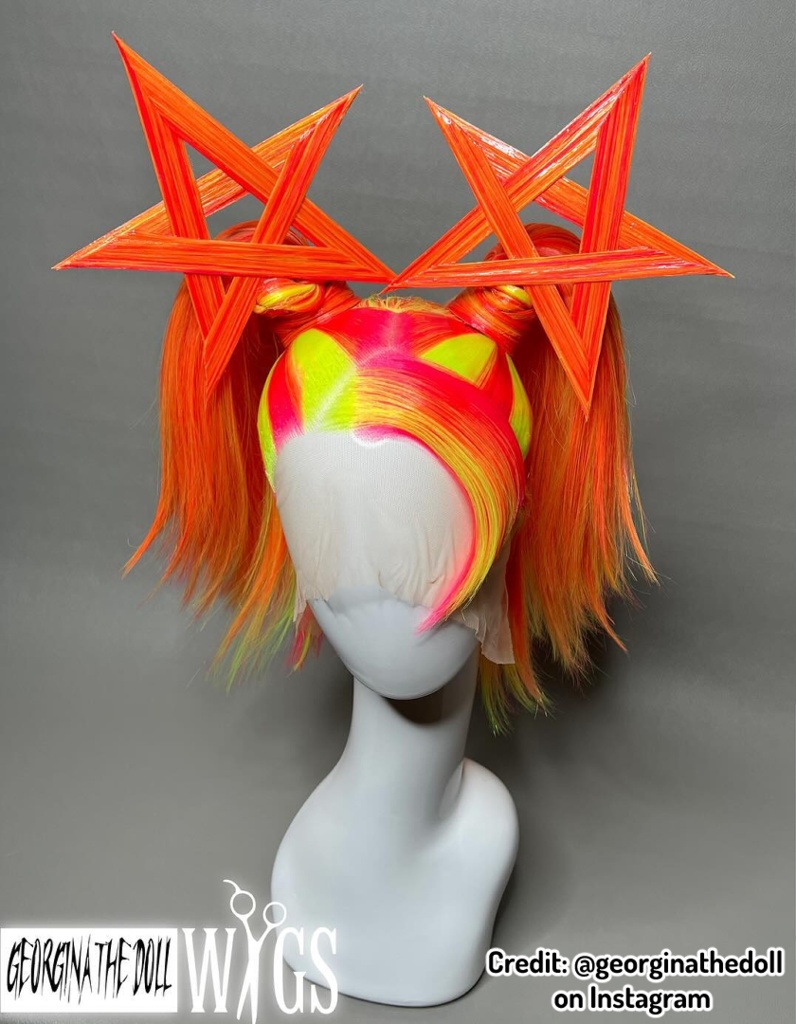 Neon Star Twintails | VRoid 髪型 Recolorable Hair Preset w/ Physics | Rock | Alternative | Punk | Vtuber | 3D Asset