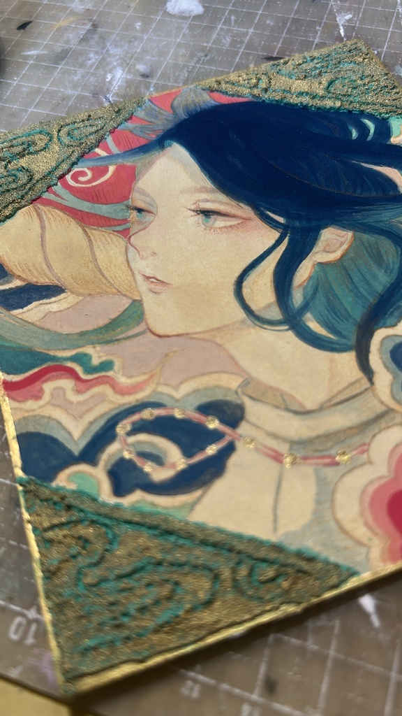 色紙原画「雲出づる国」「美保岐の玉」