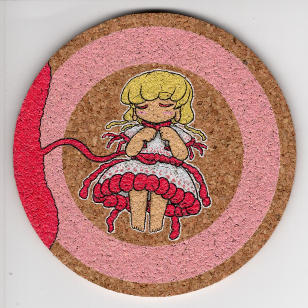 瓔花ちゃんが中にいます コルクコースター