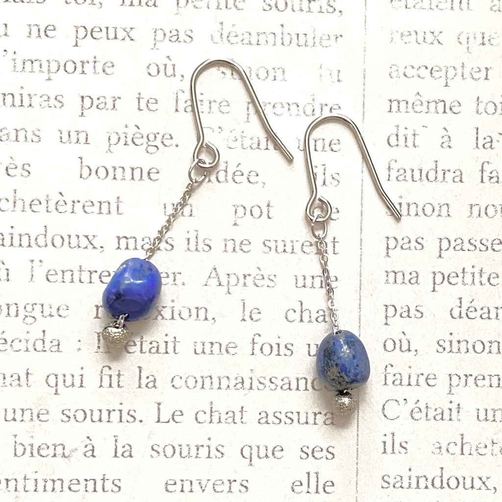 12月・9月19日・10月27日の誕生石🌟ラピスラズリピアス【pierced ears No.036】Lapis Lazuli Earrings