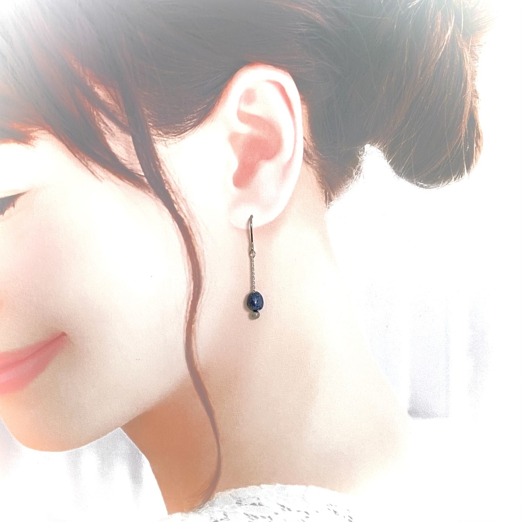 12月・9月19日・10月27日の誕生石🌟ラピスラズリピアス【pierced  ears No.036】Lapis Lazuli Earrings