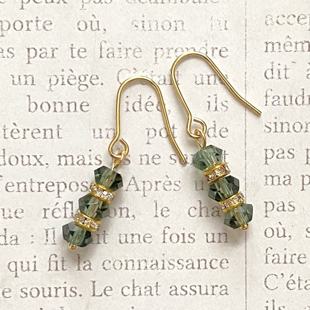 カラークォーツ&ロンデルピアス【pierced ears No.037】Color Quartz Earrings