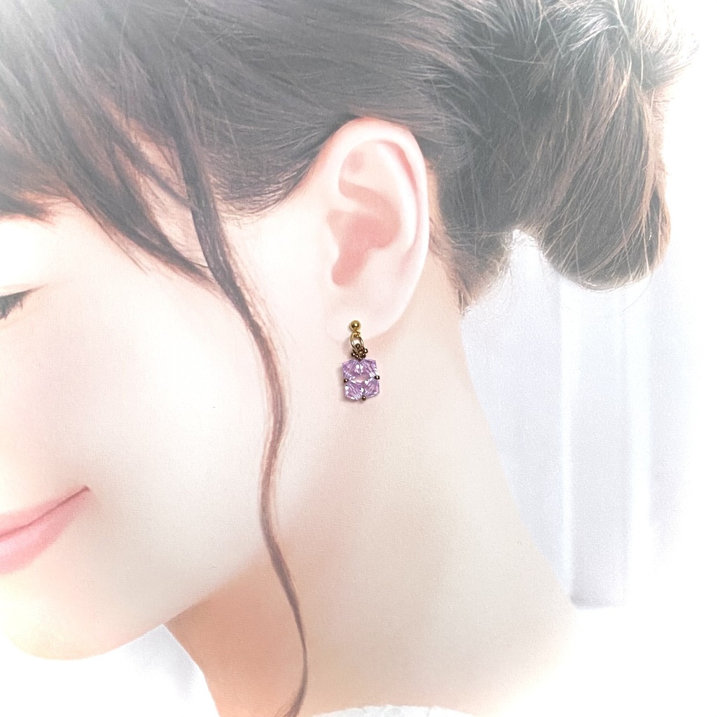 カラークォーツ&ロンデルピアス【pierced ears No.037】Color Quartz Earrings