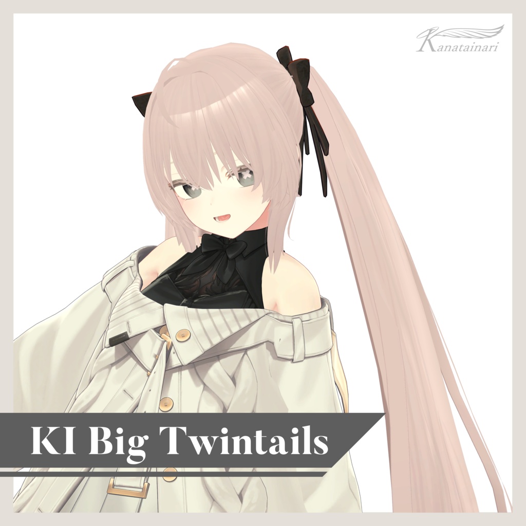 [3Dツインテールヘアモデル] KI Big Twintails