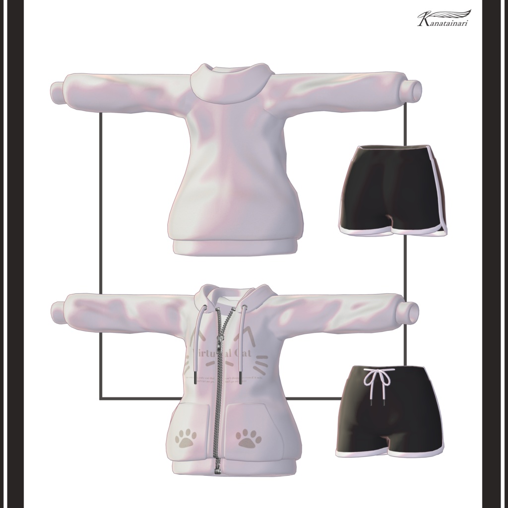 【複数アバター対応・MA】KI_Dolphin pants x hoodie