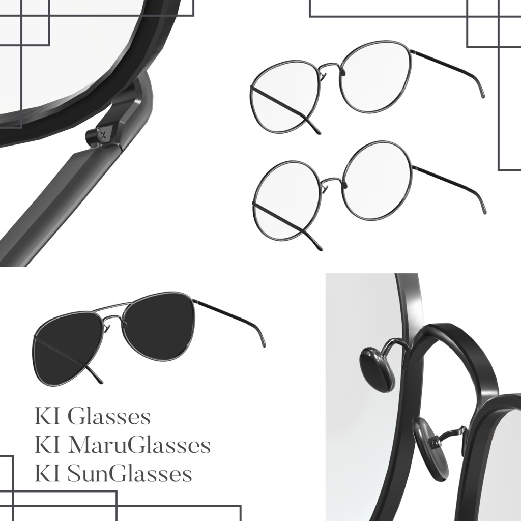 【無料】丸メガネ&サングラス KI_Glasses【MA】