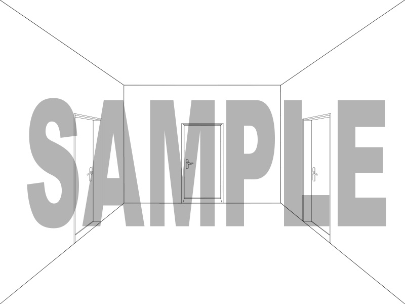 白黒線画手書き背景素材 01