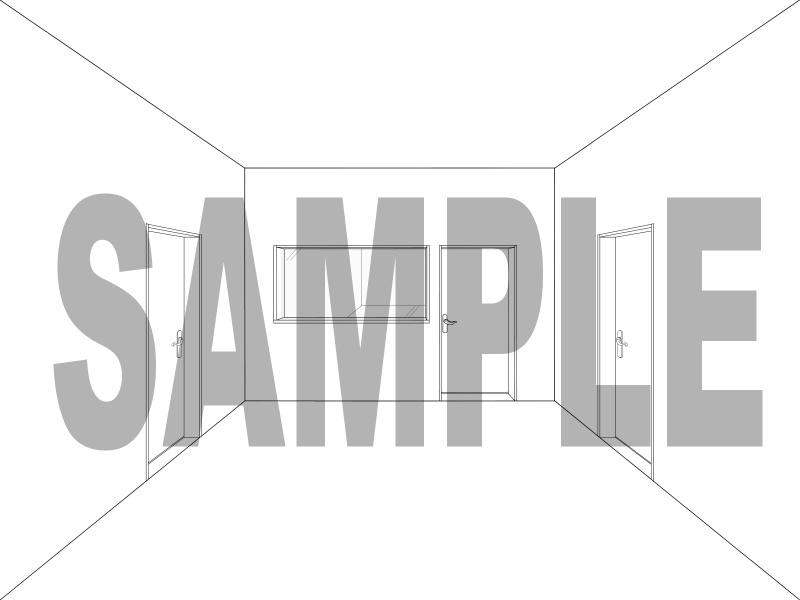 白黒線画手書き背景素材 01