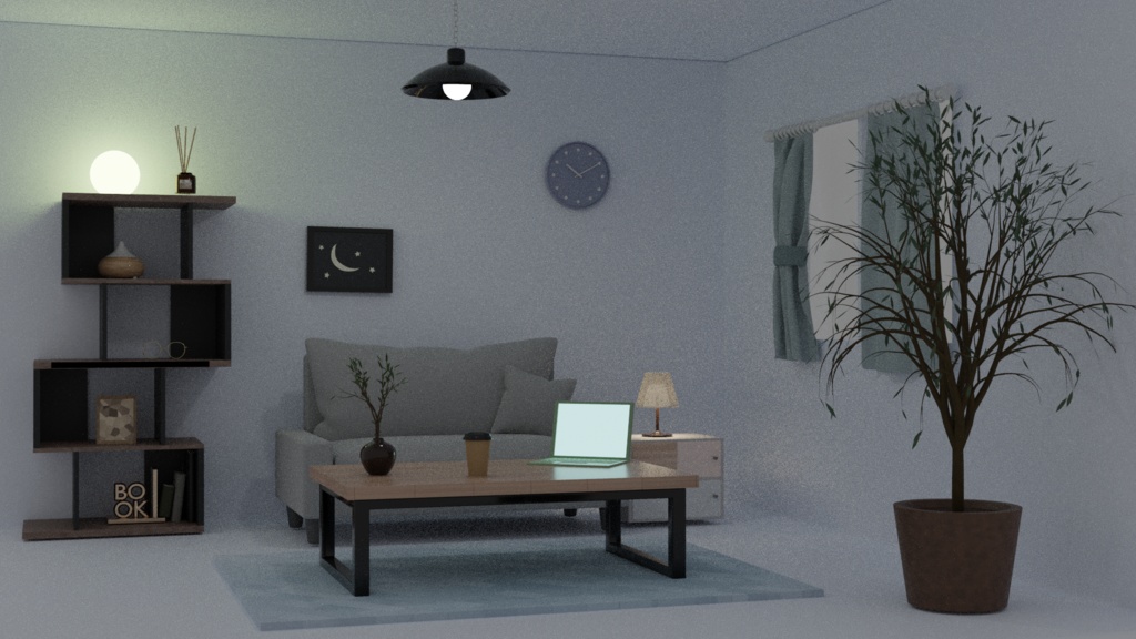 【fbx】【Blend】【Unitypackage】モダン風のリビングルーム