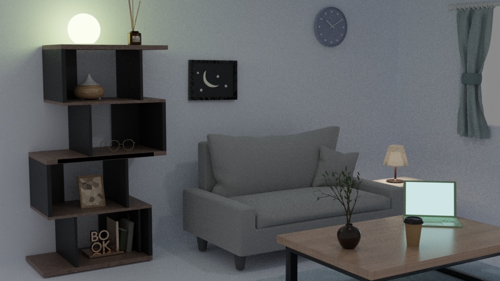 【fbx】【Blend】【Unitypackage】モダン風のリビングルーム