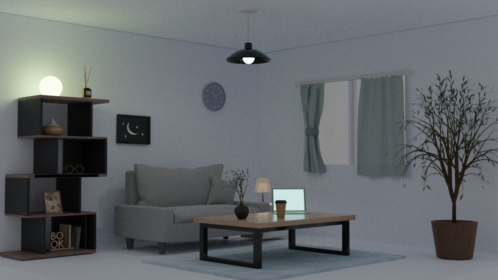 【fbx】【Blend】【Unitypackage】モダン風のリビングルーム