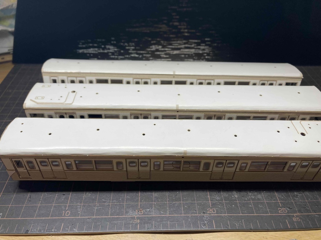 ★営団地下鉄★5000系基本3両ステンレスカー非冷房 戸袋あり ベンチレーター付きペーパーキット インドネシア国鉄