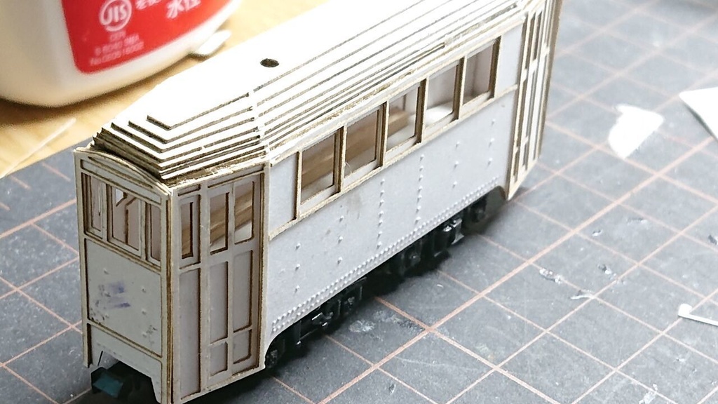 【HOナロー】9mmゲージ対応 花巻電鉄サハ3(半鋼製車)型紙 レーザー加工済み ペーパー 軽便鉄道 関西急行物語