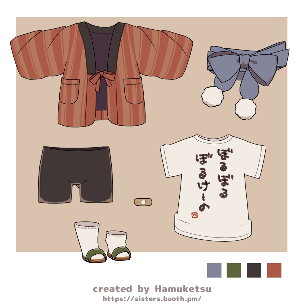 オリジナル3Dモデル「ぽんとちゅね pon&chune」 #chibi_kemo