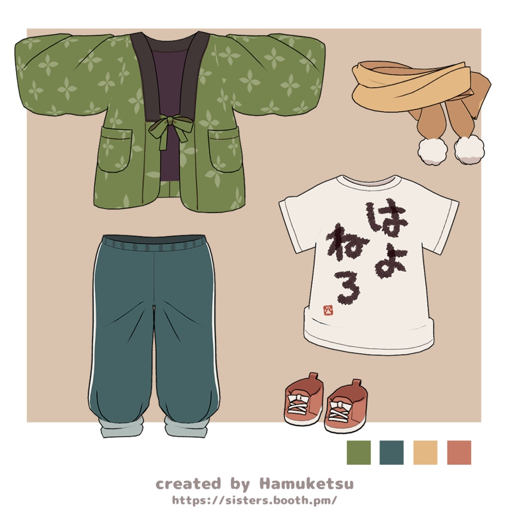 オリジナル3Dモデル「ぽんとちゅね pon&chune」 #chibi_kemo